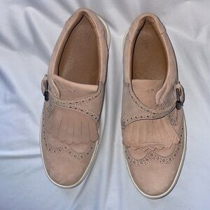Frye Gemma Kiltie Brogue Monk Strap Sneakers Blush Pink size 7.5